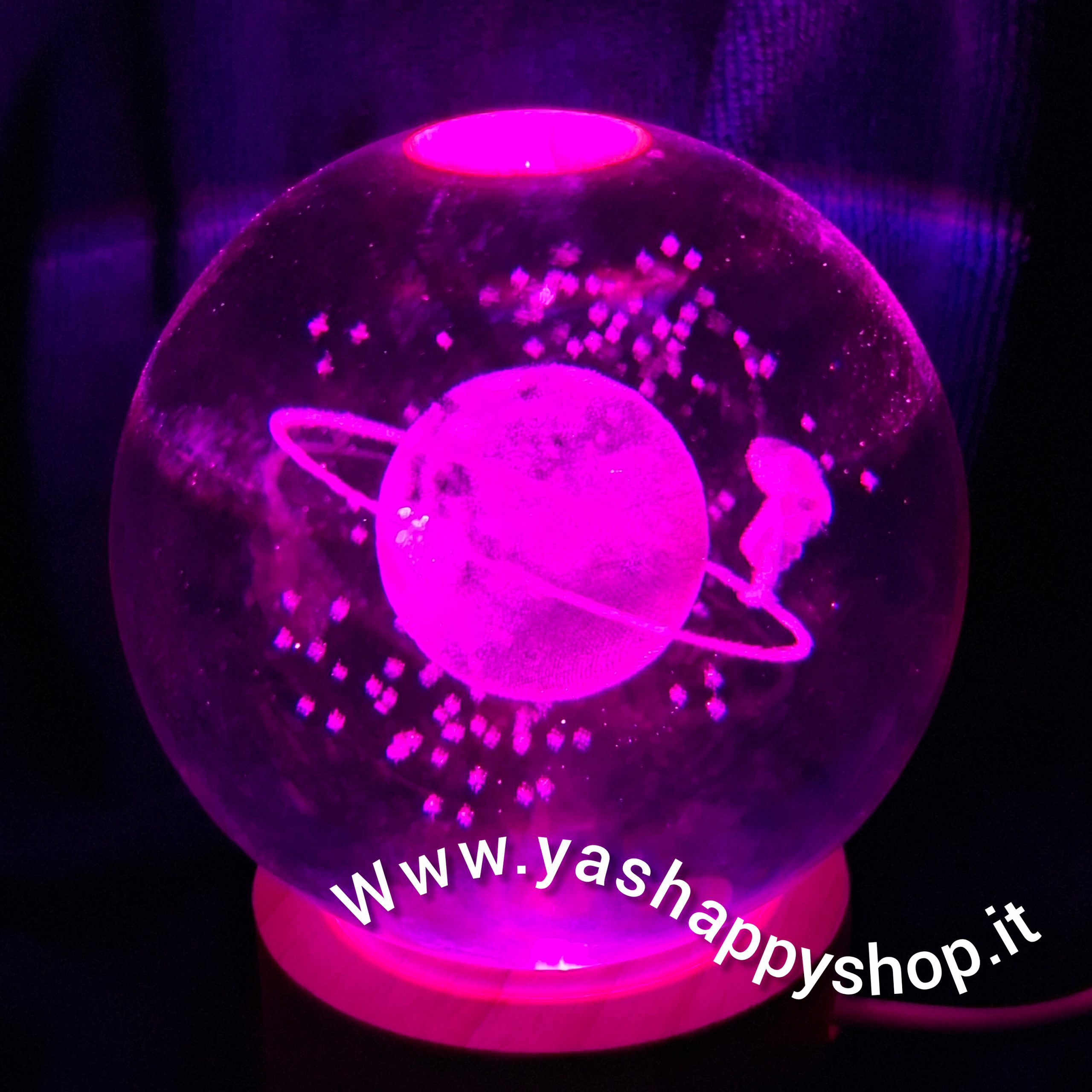 گوی کریستالی هفت رنگ طرح ماه